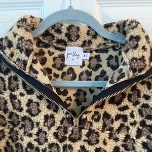 Princess Polly half zip cheetah pull over